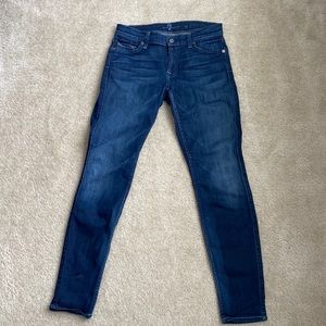7 For all man kind dark wash skinny jeans 28 size